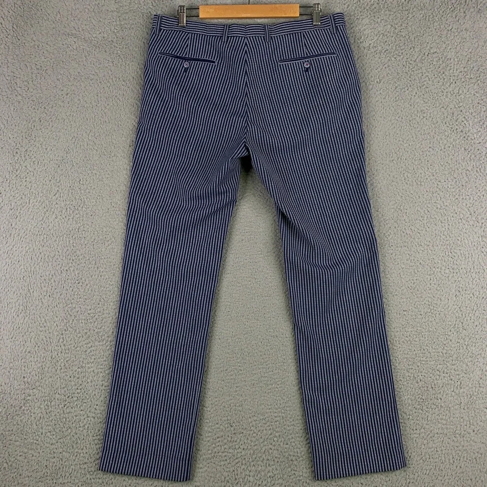 Paisley & Gray Slim Fit Suit Men's 42R Blue White Striped Blazer Pants Set 33x32